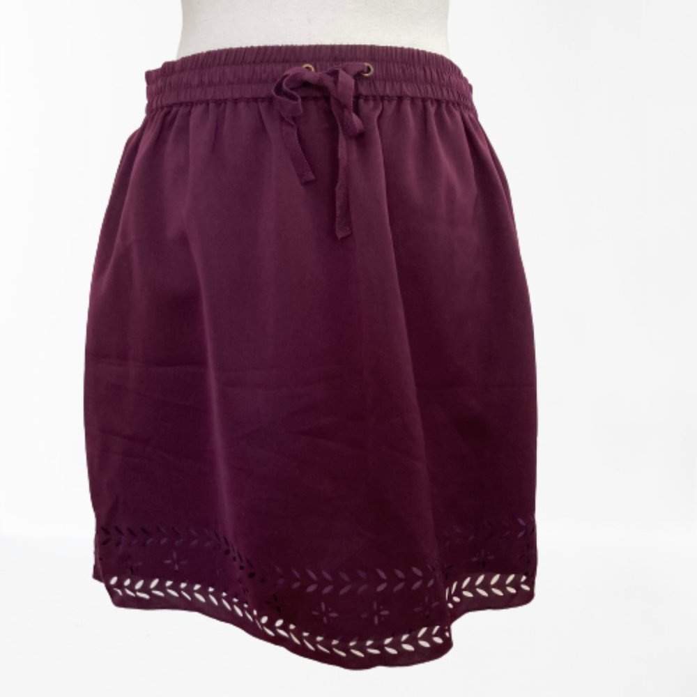 J Crew Laser Cut Plum Mini Skirt 4
